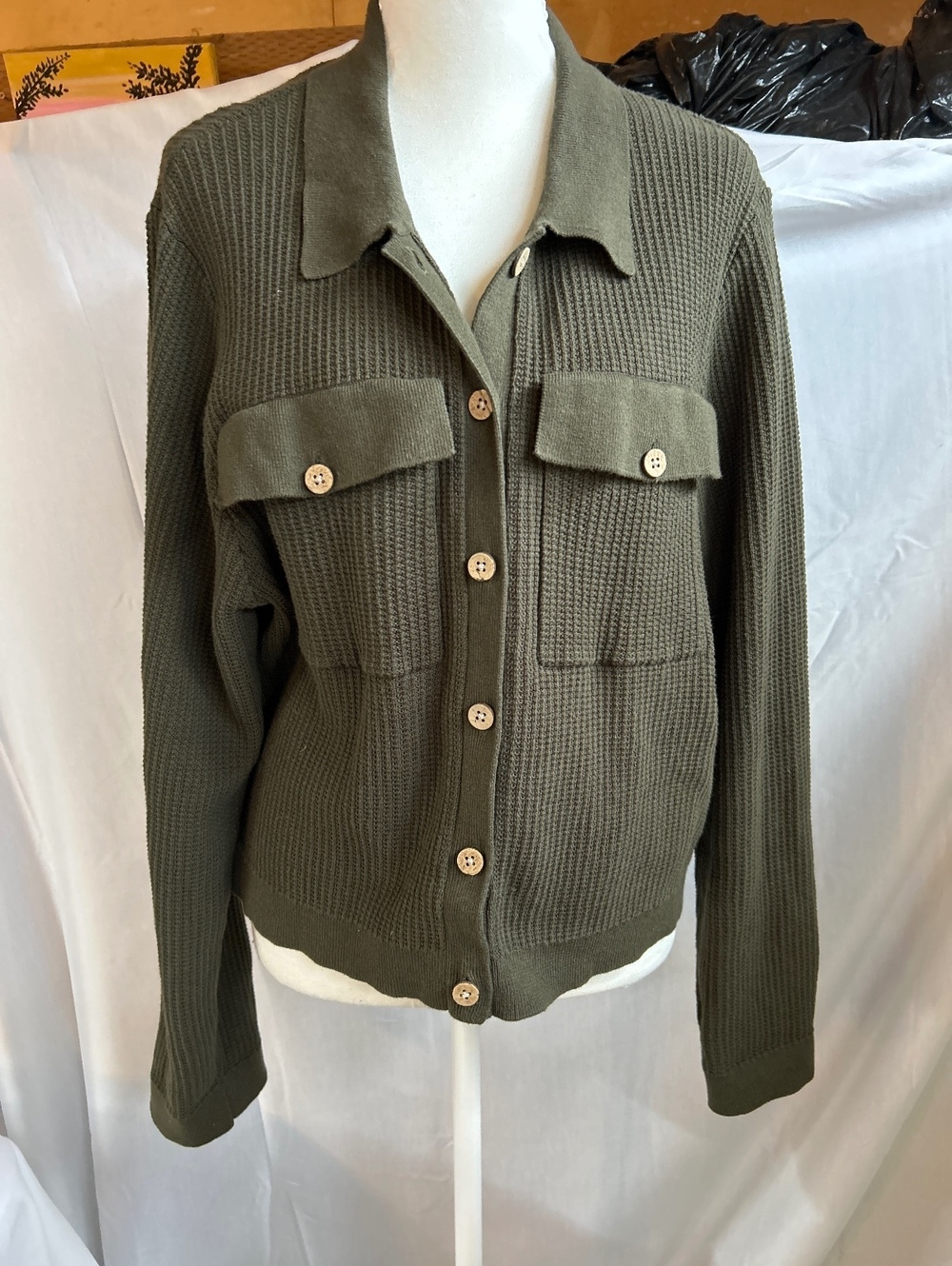 Olive Green Cardigan